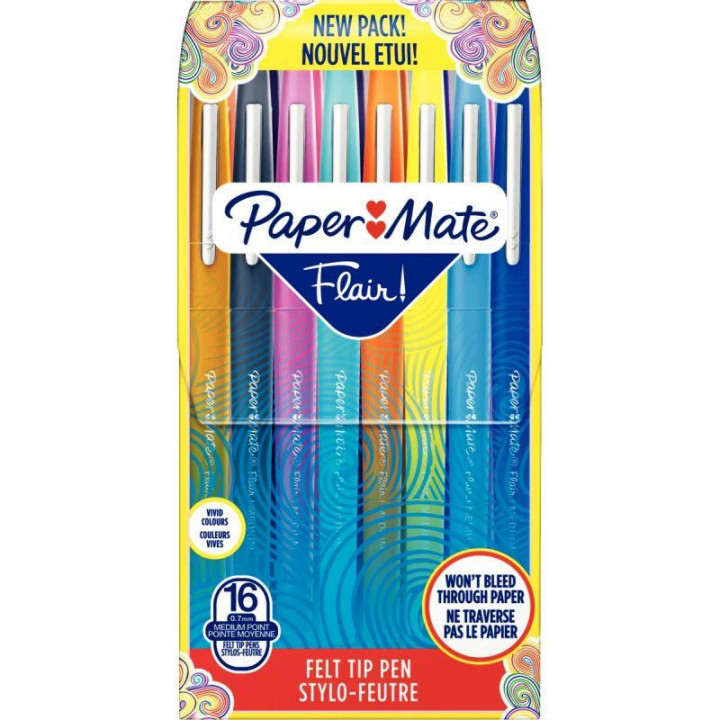 PAPERMATE - PAPERMATE Blister de 6 stylos feutres Flair. Coloris