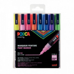 FEUTRES UNI POSCA PC3ML OGIVE FINE x 8 PAILLETTES ASSORTIS PC3ML8A ASS26