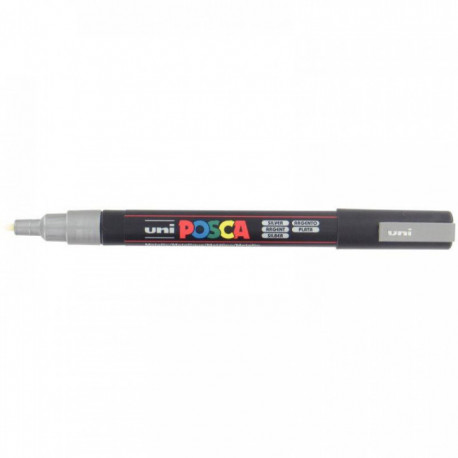 MARQUEUR POINTE FINE CONIQUE ARGENT POSCA PC-3M FIBE CONIQUE 1,3MM