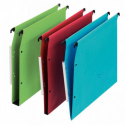 PAQUET DE 25 DOSSIERS SUSPENDUS POUR ARMOIRE, DOS 15 MM, COLORIS ROUGE