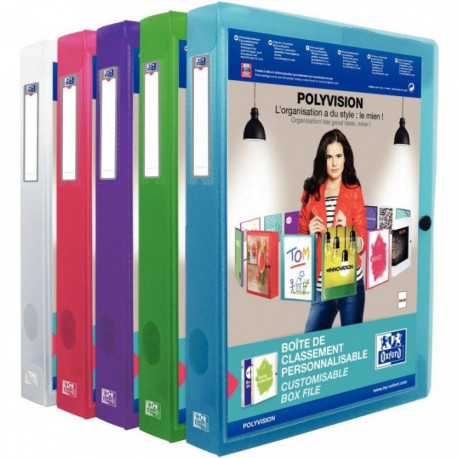 BOITE DE CLASSEMENT ELBA POLYVISION 24X32 D40 PP AST  100200136
