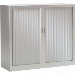ARMOIRE BASSE A RIDEAUX L.120xH.100xP.43 2 TABLETTES CORPS ET RIDEAUX ALU