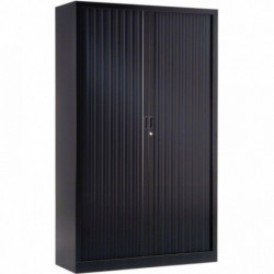 ARMOIRE HAUTE L.120xH.198xP.43 CORPS ET RIDEAUX NOIRS 4 TABLETTES 4425002SGSG