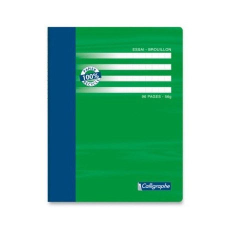 CAHIER BROUILLON PIQURE 17x22 56G 96 PAGES SEYES RECYCLE