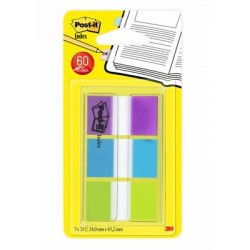 INDEX STANDARDS 3 PQT DE 20 1 BLEU/VIOLET/VERT  24X43,1 MM POSTIT BP152