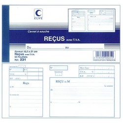 CARNET DE RECUS 105X210 *FAB FRANCE* ELVE 231