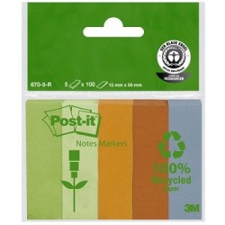 MARQUE-PAGES POST-IT 5x100 FEUILLES RECYCLES POSTIT
