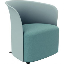 FAUTEUIL CROWN TISSU POLYESTER BLEU structure et piét. polypropylène assise contreplaqué GAR. 1 AN  