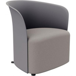 FAUTEUIL CROWN TISSU POLYESTER GRIS structure et piét. polypropylène assise contreplaqué GAR. 1 AN  