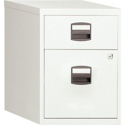 CAISSON MOBILE MONOBLOC MÉTAL 2 TIROIRS BLANC