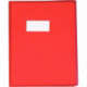 PROTEGE CAHIER  CRISTALUX 17X22 22/100 ROUGE TRANSPARENT LISSE