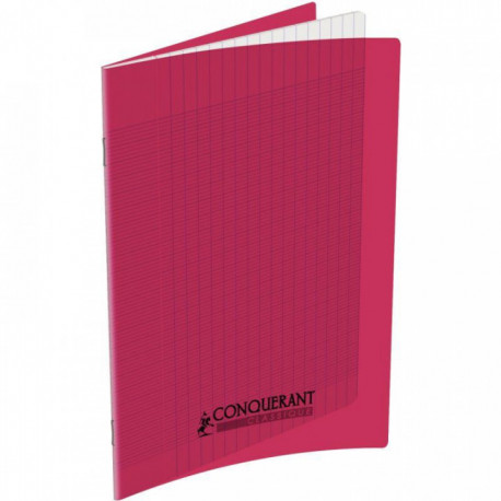 CAHIER 17X22 96P ROSE COUV. PP SEYES  CONQUERANT FAB FRANCE 400002770