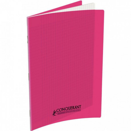 CAHIER PIQÛRE 96P CONQUERANT A4 SEYÈS COUV PP ROSE