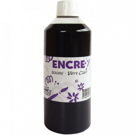 FLACON 500ML D'ENCRE À DESSINER, VERT CLAIR