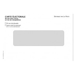 ENVELOPPES CARTE ELECTORALE BTE DE 100 114X162 BLANCHES FEN CRYSTAL 35X110MM