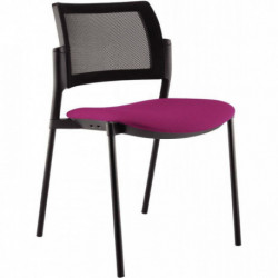 CHAISE 4 PIEDS LOT2 P/110KG KYOS NOIR/MAGENTA DOS RESILLE/ASSISE TAPISSEE  SOKOA FAB France