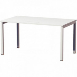 BUREAU DROIT PIÈTEMENT EN U L140XH74XP80CM PANNEAU BLANC/PIEDS BLANC