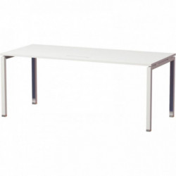 BUREAU DROIT PIÈTEMENT EN U L180XH74XP80CM PANNEAU BLANC/PIEDS BLANC