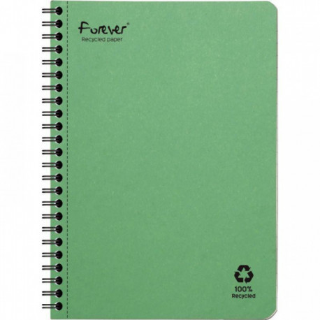 CAHIER SPIRALE A5 120P 90G  LIGNE FOREVER FSC 100% RECYCLE FAB France 