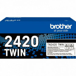 TN2420BKTWIN  NOIR 2 TONERS BROTHER HC 2X3000PAGES
