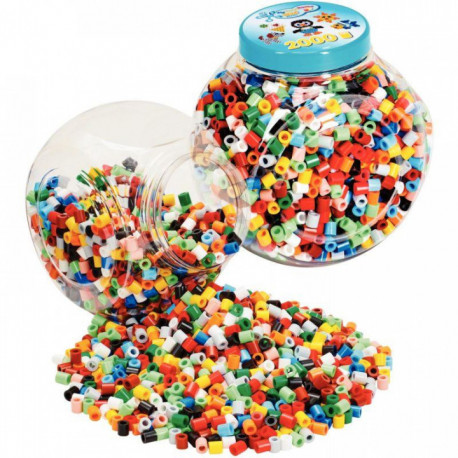 PERLES HAMA MAXI COULEURS VIVES POT DE 2000