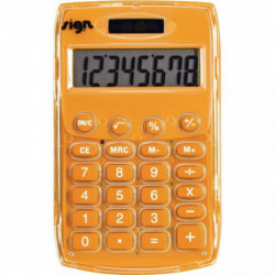 CALCULATRICE DE POCHE 8 CHIFFRES SIGN ORANGE