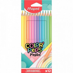 CRAYONS DE COULEUR PASTEL COLOR'PEPS POCHETTE DE 12