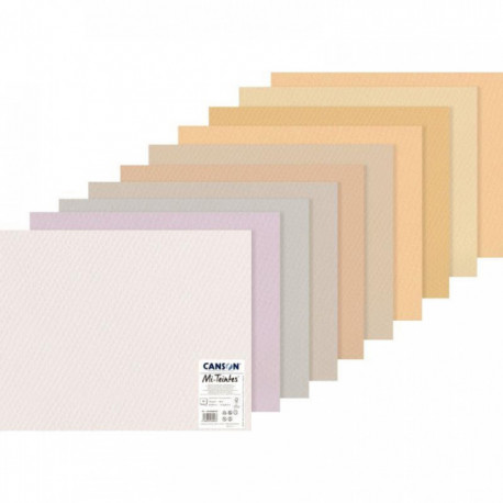 FEUILLES MI-TEINTES 50X65 CM TEINTES PASTELS PQT DE 10