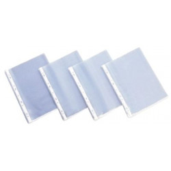 POCHETTES PERFOREES POLYPRO LISSE 10/100E PQT100 TRANSPARENT