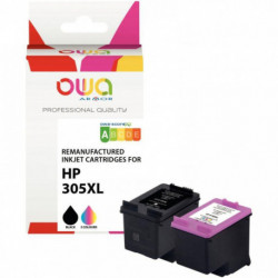 LOT 2 CARTOUCHES COMPATIBLE HP 305XL NOIR ET COULEURS HAUTE CAPACITÉ OWA