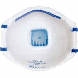 BOITE DE 10 MASQUES À COQUE À USAGE UNIQUE AVEC VALVE SOUPAPE FFP2