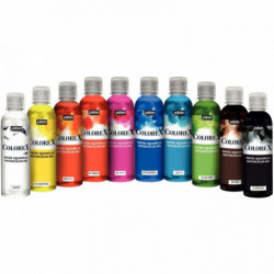 LOT DE 10 FLACONS 250ML D'ENCRES À DESSINER COLOREX DONT 3 OFFERTS