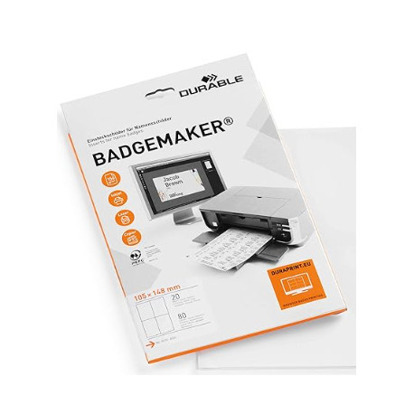 BOITE DE 80 BADGEMAKER INSERT A6 148 x 105 MM PLANCHE A4 IMPRIMABLE