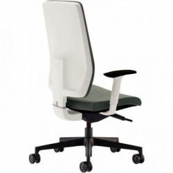 FAUTEUIL VOLT FAB.FR STRUCTURE BLANCHE SYNCH.ACCOUDOIRS 4D DOS RESILLE NOIRE ASSISE TAPISSEE CYPRES GAR 5 ANS 110KG