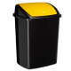 POUBELLE PLASTIQUE COUVERCLE BASCULENT JAUNE 50L