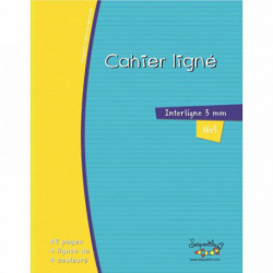 CAHIER DYS FORMAT 17X22 CM, 46 PAGES INTERLIGNE 3 MM