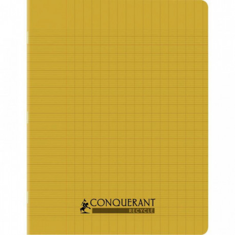 CAHIER PIQÛRE 96 PAGES CONQUERANT RECYCLE FORMAT 17X22 CM, RÉGLURE SEYÈS, COUVERTURE EN POLYPROPYLÈNE JAUNE