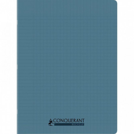 CAHIER PIQÛRE 96 PAGES CONQUERANT RECYCLE FORMAT 24X32 CM, RÉGLURE SEYÈS, COUVERTURE EN POLYPROPYLÈNE BLEU