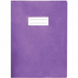 PAQUET DE 10 PROTÈGES-CAHIER LUXE OPAQUE AVEC RABATS ÉPAISSEUR 22/100ÈME 17X22 CM PVC CRISTAL VIOLET