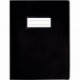 PAQUET DE 10 PROTÈGES-CAHIER LUXE OPAQUE AVEC RABATS ÉPAISSEUR 22/100ÈME 17X22 CM PVC CRISTAL NOIR