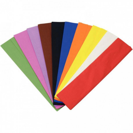 PAPIER CRÉPON ORDINAIRE PQT DE 10 FEUILLES 200X50 CM  ROSE