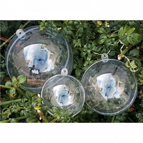 LOT DE 15 BOULES EN PLASTIQUE CRISTAL DIAMÈTRES ASSORTIS