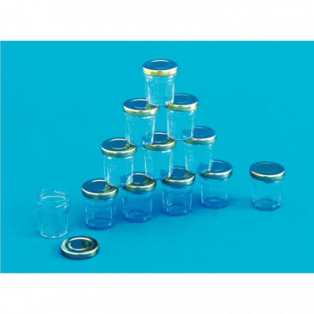 LOT DE 12 MINI POTS DE CONFITURE EN VERRE