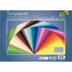 PAQUET DE 50 FEUILLES 130 GRAMMES 25X35CM COLORIS ASSORTIS