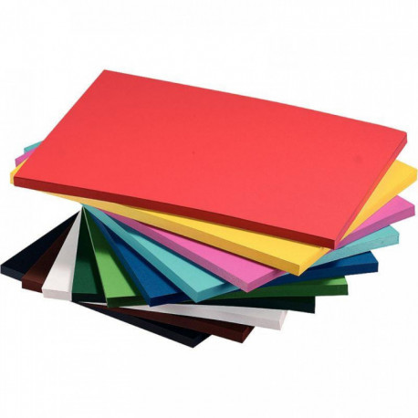 RAMETTE DE 500 FEUILLES PAPIER COULEUR 160G FORMAT A4 ASSORTIS