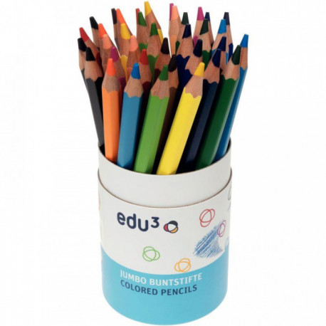 POT DE 36 CRAYONS DE COULEUR JUMBO HEXAGONAUX