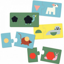 BOITE DE 12 PUZZLES DUO, FORMES ET ANIMAUX