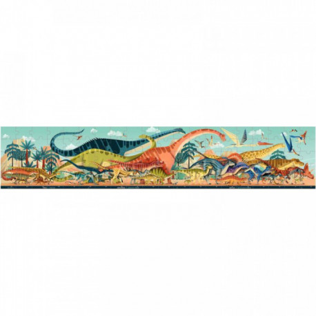 PUZZLE PANORAMIQUE 100 PIÈCES, LES DINOSAURES