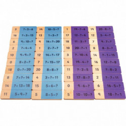 40 DOMINOS ADDITION SOUSTRACTION EN BOIS