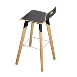 EVASION TABOURET MULTIPLI NOIR PIEDS BOIS/METAL STRUCT.NOIR+REPOSE PIEDS ZINGUE VK ZO MS